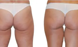 Confronto radiofrequenza glutei prima e dopo: pelle più liscia e tonica.
