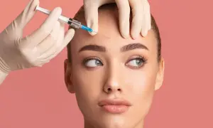 Iniezione di botox sulla fronte. Per sapere come dormire dopo botox, consulta le indicazioni mediche.