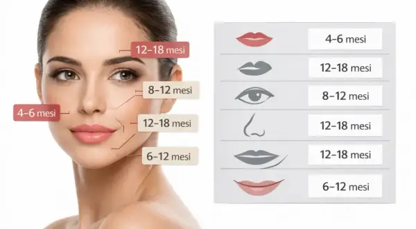 Guida alla durata del filler mandibola e altre aree del viso: 4-18 mesi.