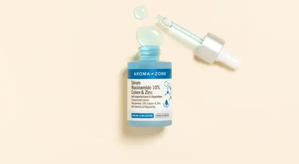 Siero Aroma-Zone Niacinamide 10% Rame & Zinco: scopri a cosa serve per pelle con imperfezioni e sebo in eccesso.
