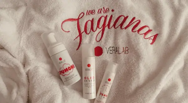 Prodotti Veralab su asciugamano ricamato. Nonostante le veralab recensioni negative, i prodotti sembrano ben presentati.