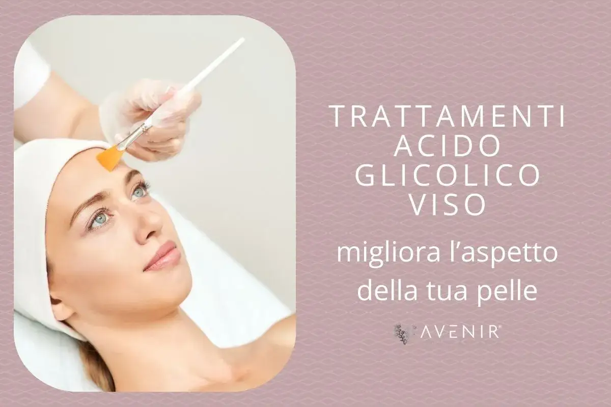 Applicazione di acido glicolico sul viso per migliorare l'aspetto della pelle.