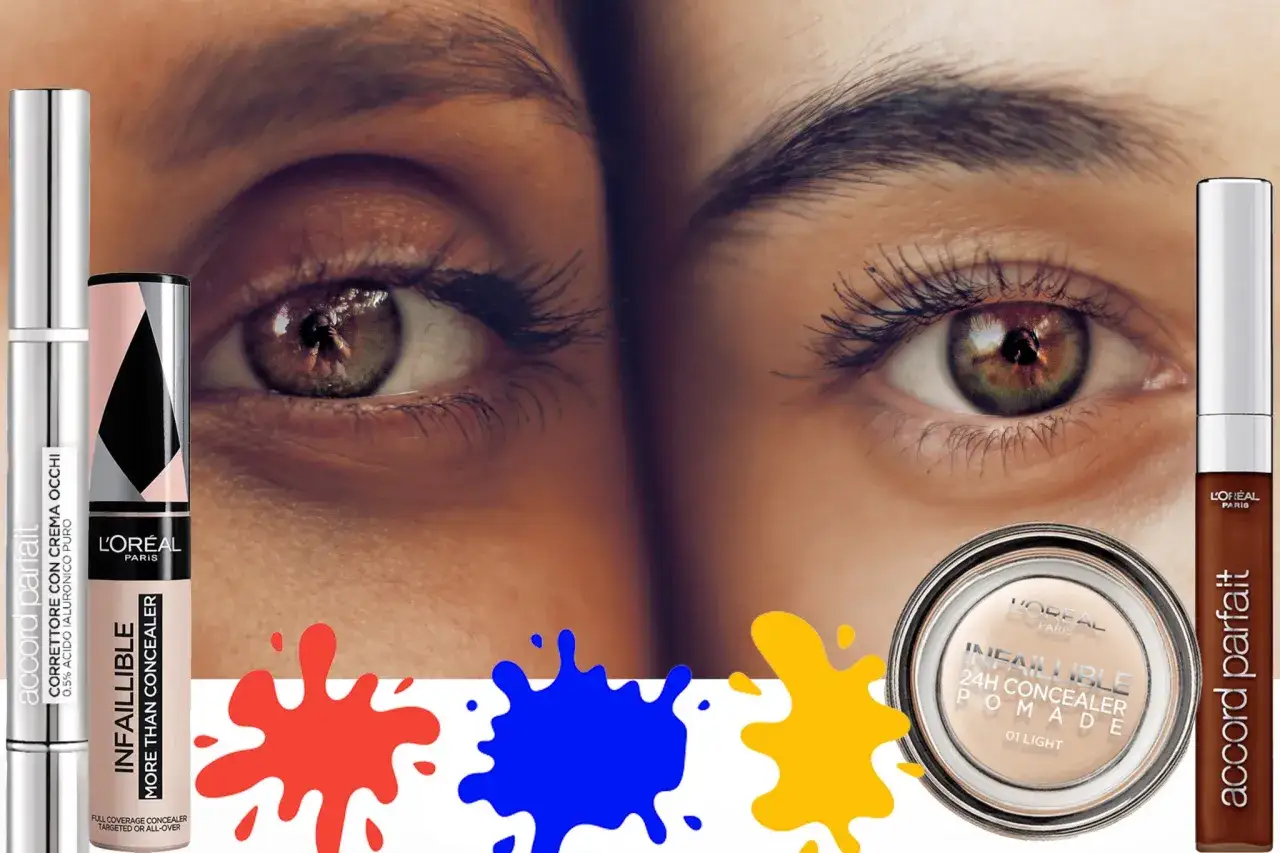 Occhi che si confrontano con correttori L'Oréal. Scopri come scegliere il correttore perfetto per te tra diverse opzioni.